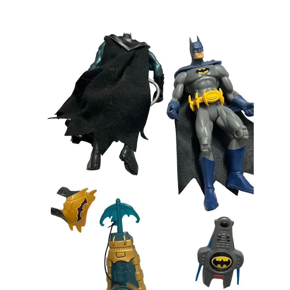 2003 Mattel Batman 6in Figure Lot Night Patrol Armor Electro-Net Blue Gray DC